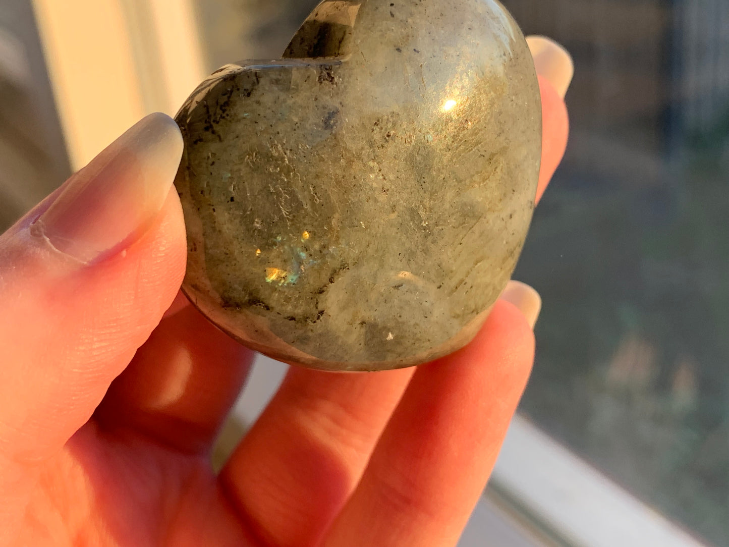 labradorite puffy heart