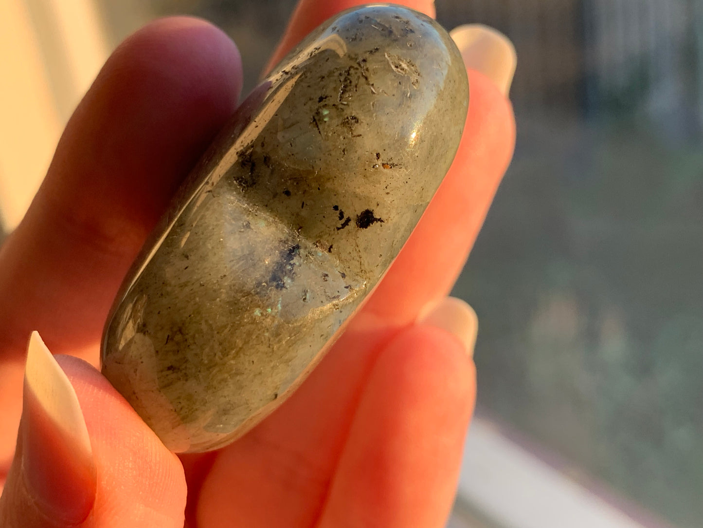 labradorite puffy heart