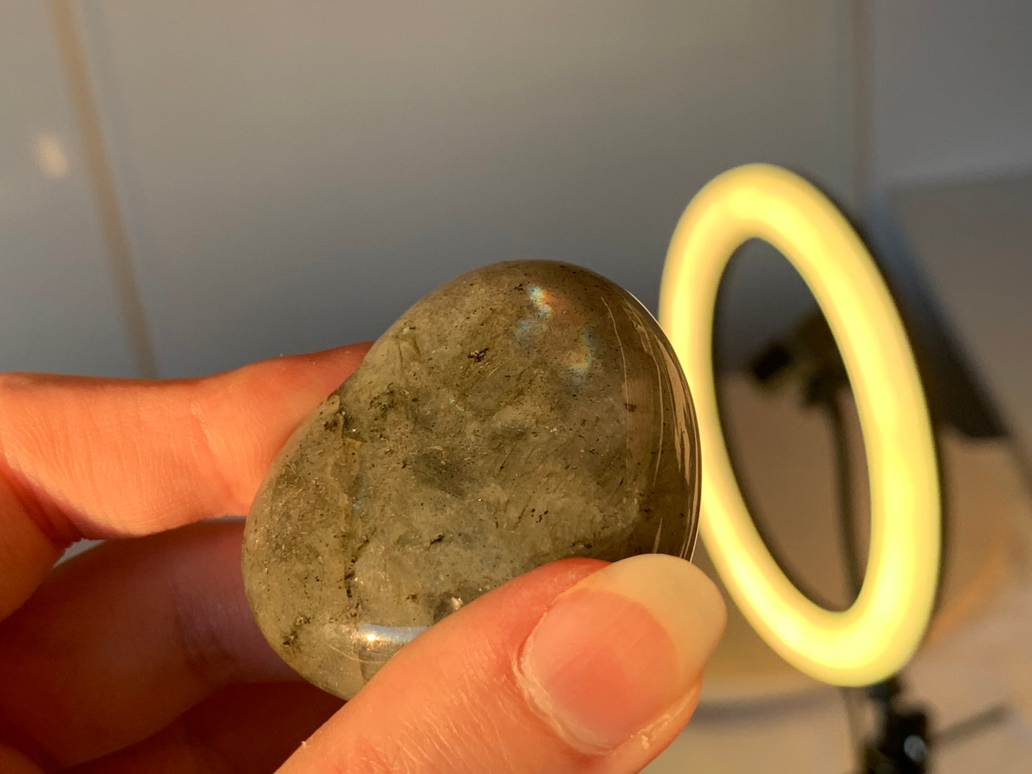 labradorite puffy heart