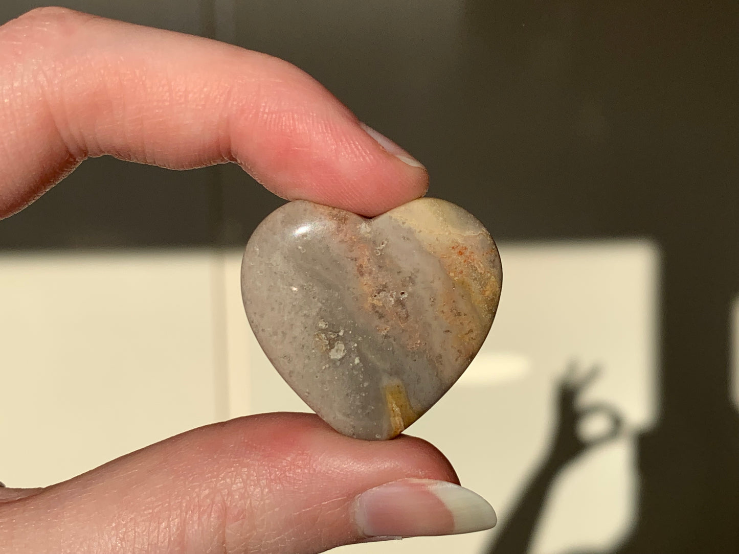 crazy lace agate heart