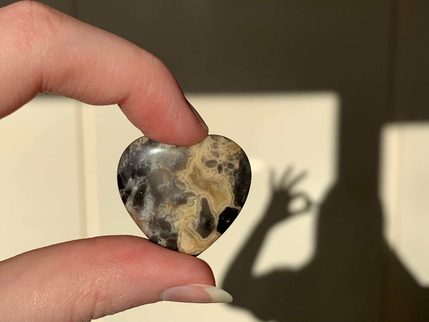 crazy lace agate heart