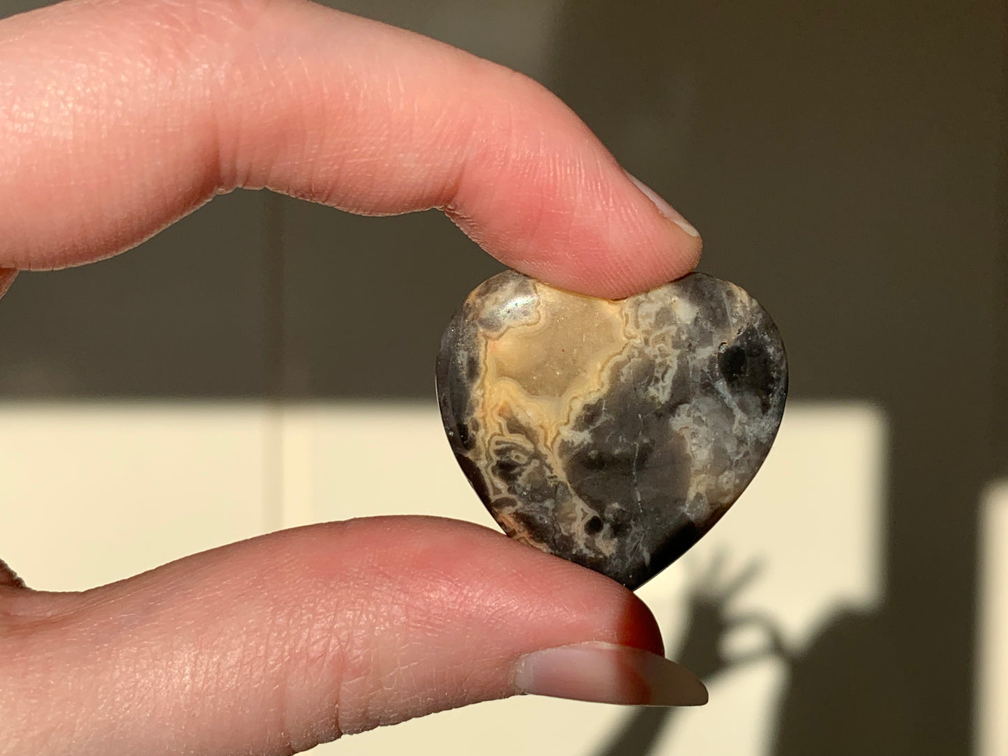 crazy lace agate heart