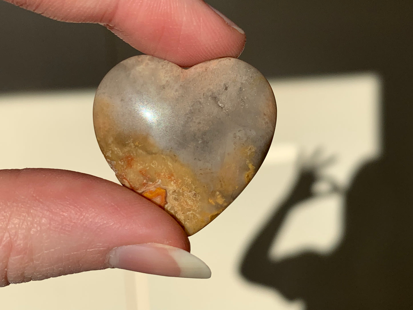 crazy lace agate heart