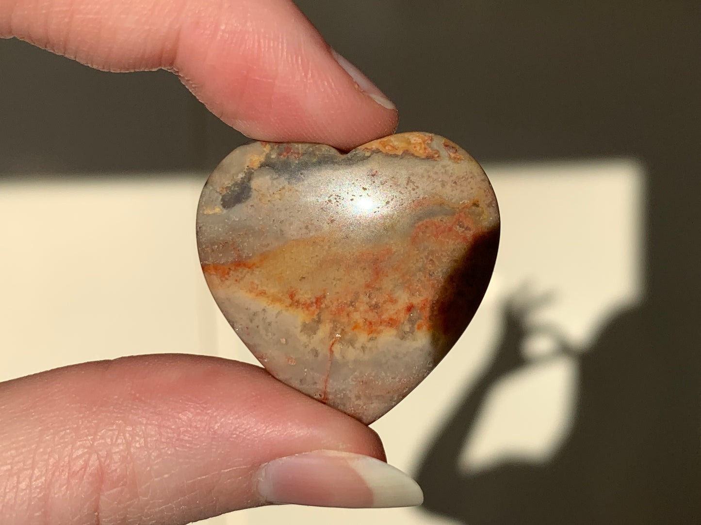 crazy lace agate heart