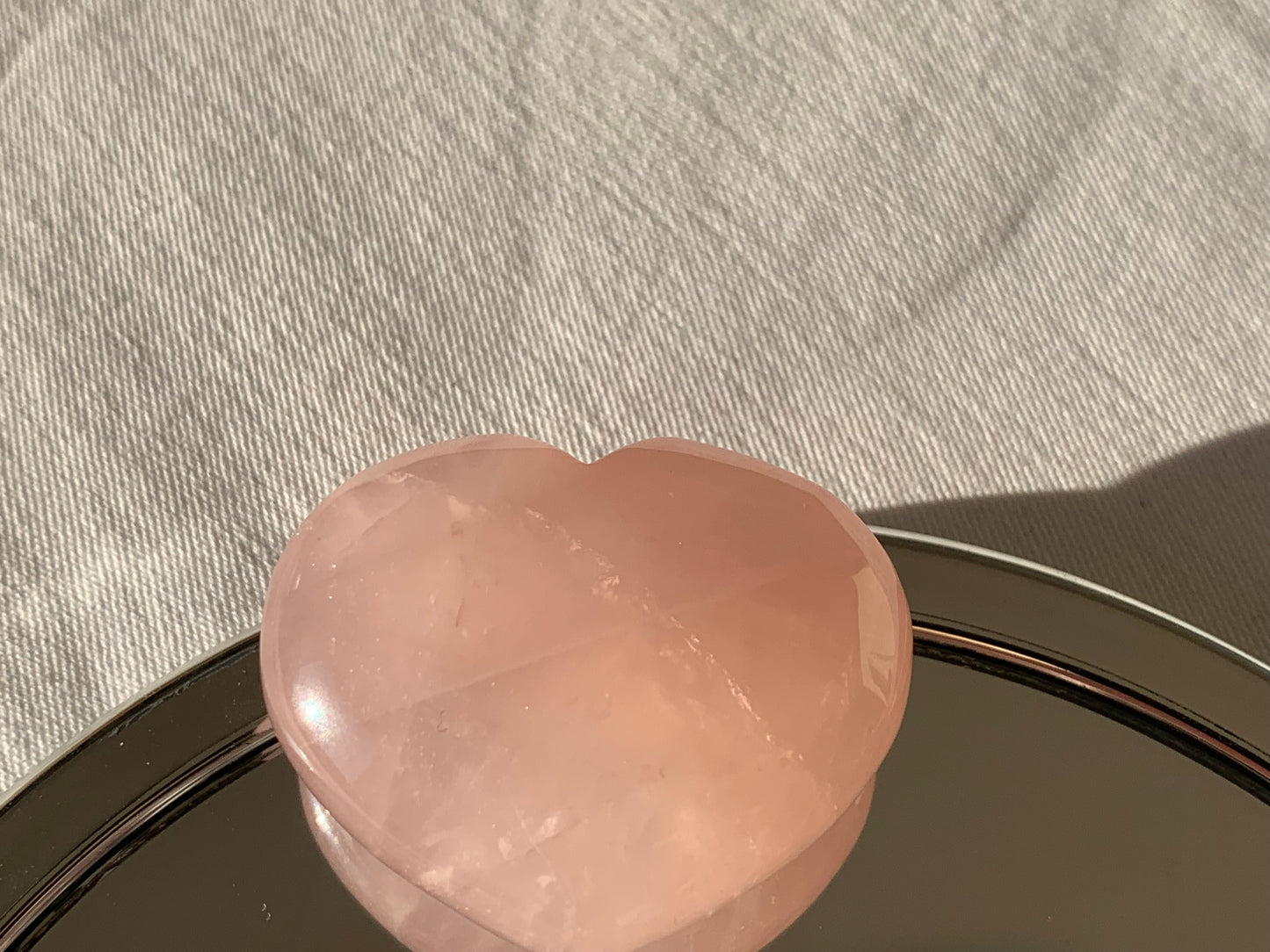rose quartz puffy heart