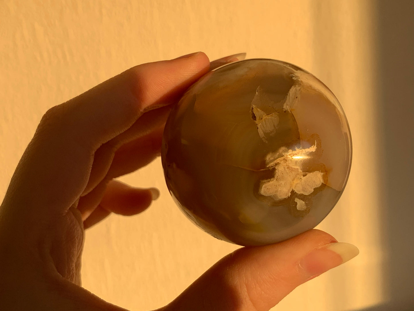 c - flower agate sphere
