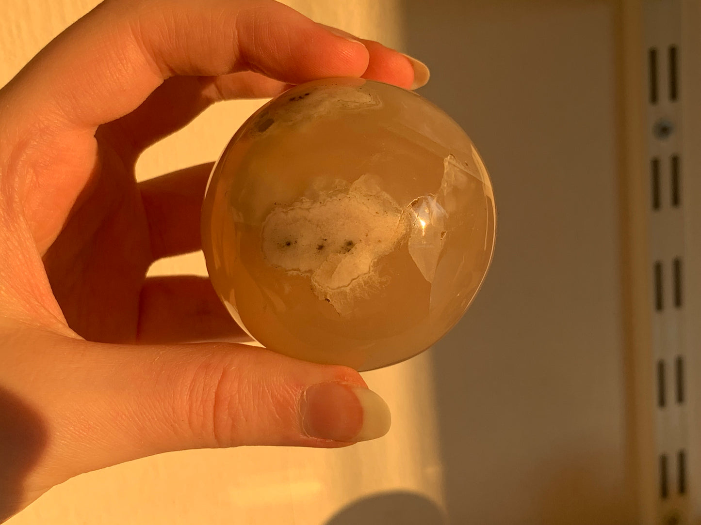 a - flower agate sphere