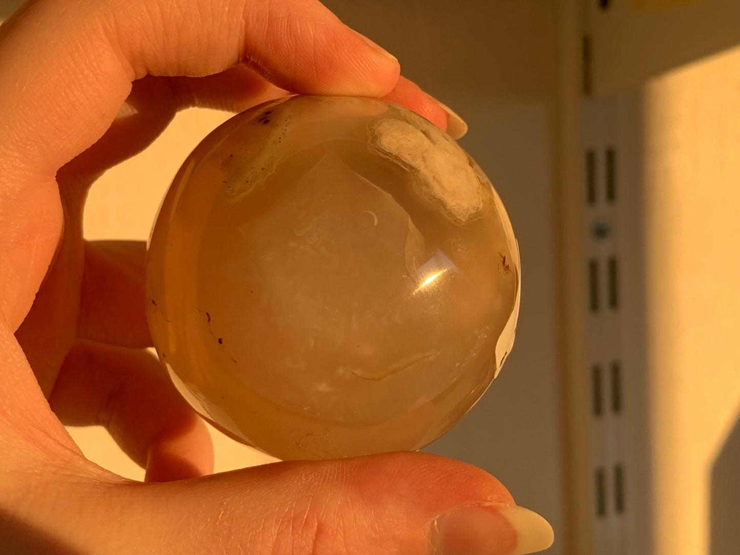 a - flower agate sphere