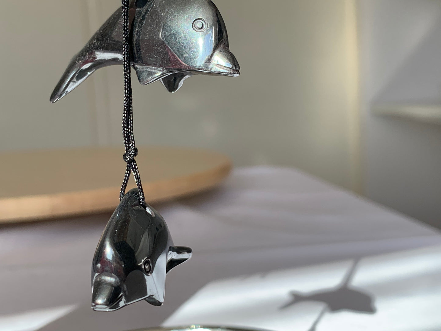 hematite dolphin necklace