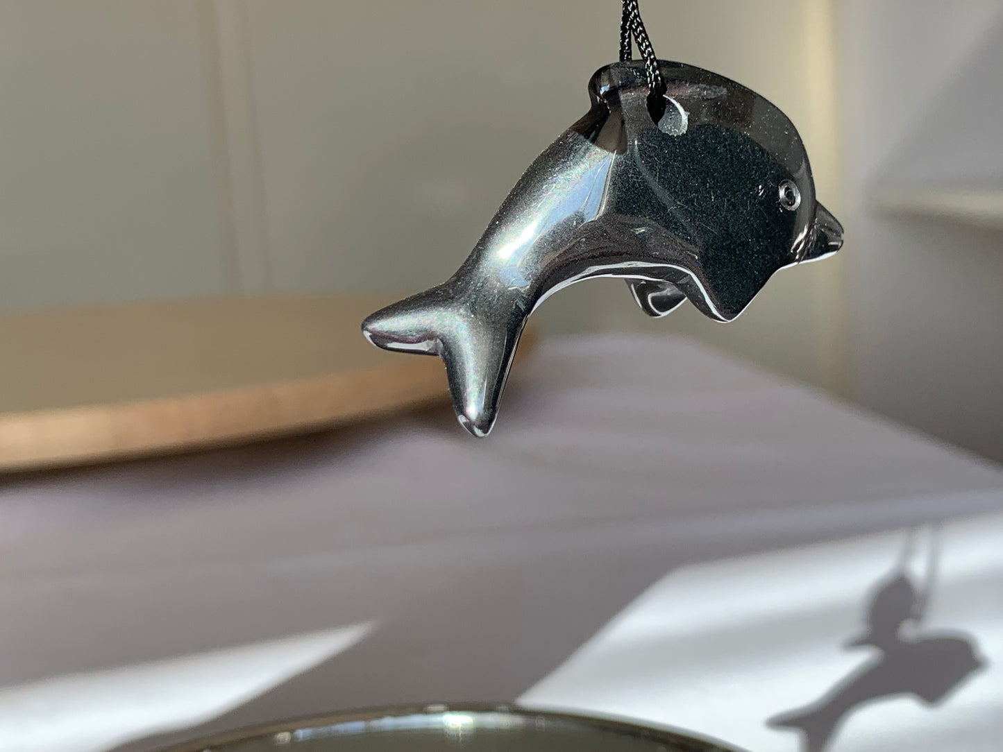 hematite dolphin necklace