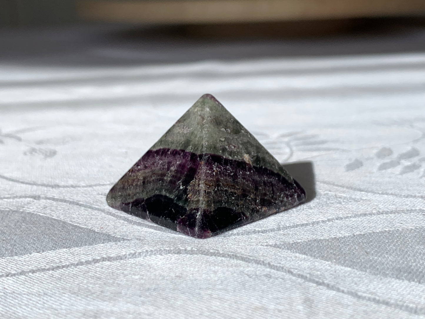 b - rainbow fluorite pyramid