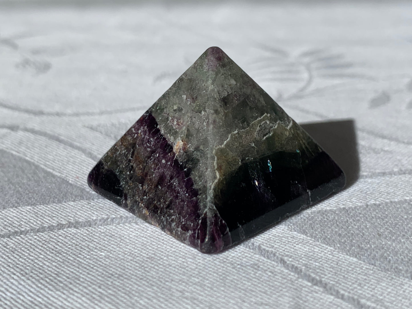 b - rainbow fluorite pyramid