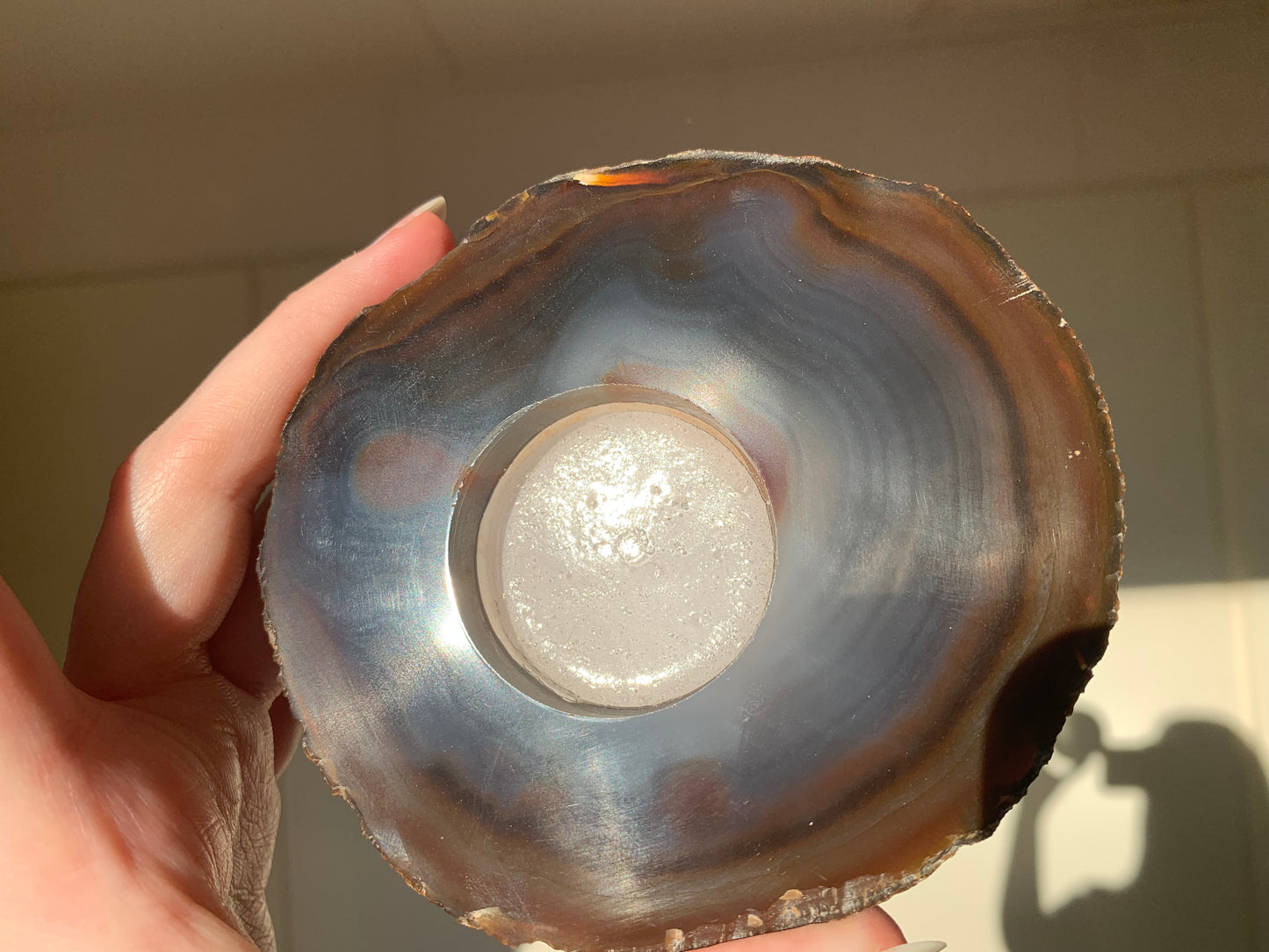a - agate candle holder