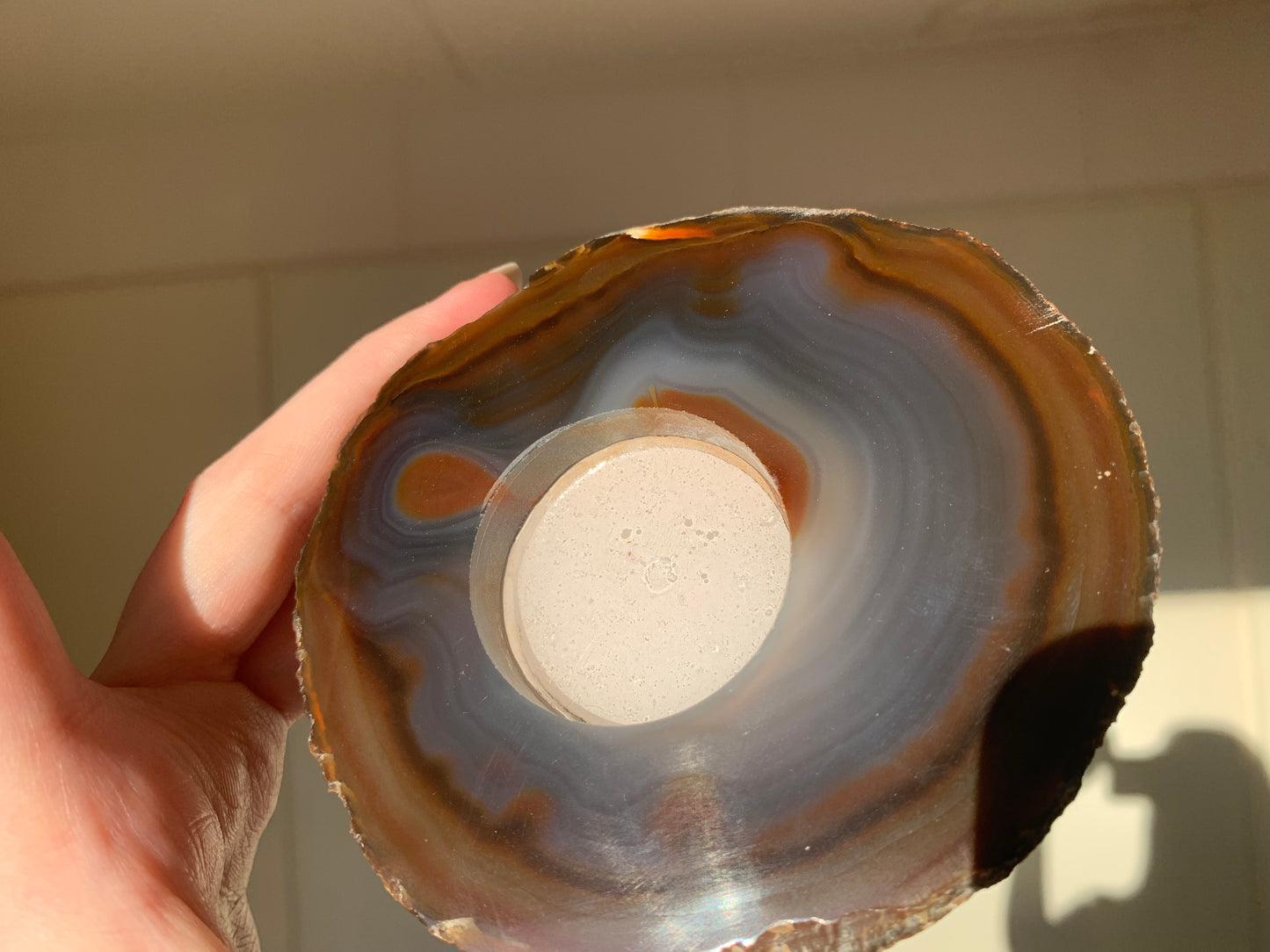a - agate candle holder