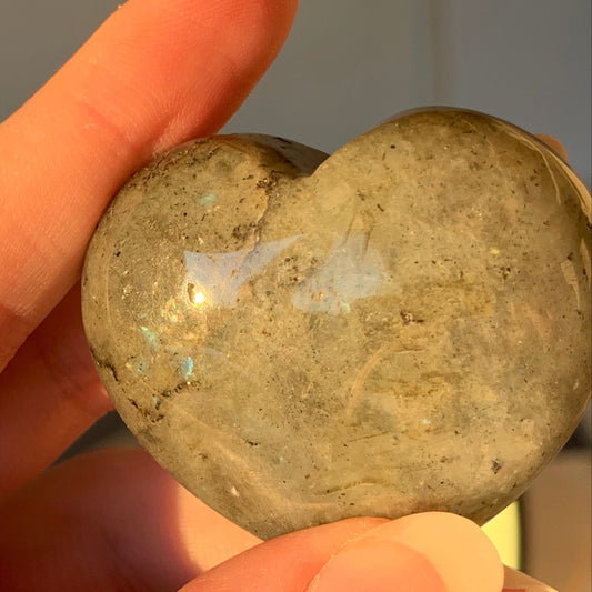 labradorite puffy heart