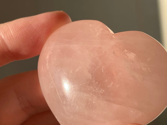 rose quartz puffy heart