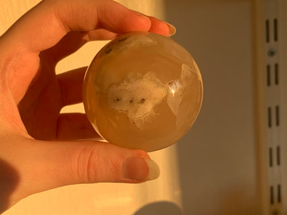 a - flower agate sphere