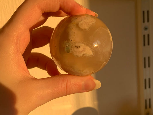 a - flower agate sphere
