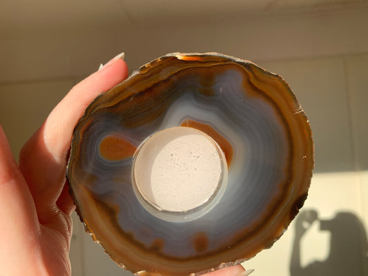 a - agate candle holder